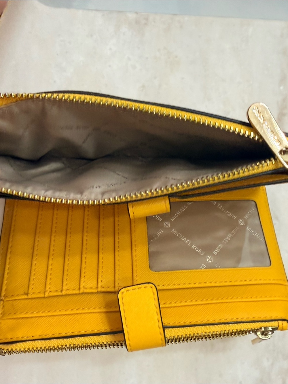 Michael Kors Yellow Leather Wristlet - Picture 6 of 9